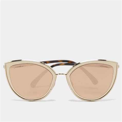 chanel sunglasses ch4222|CHANEL Metal Cat Eye Sunglasses 4222 Gold .